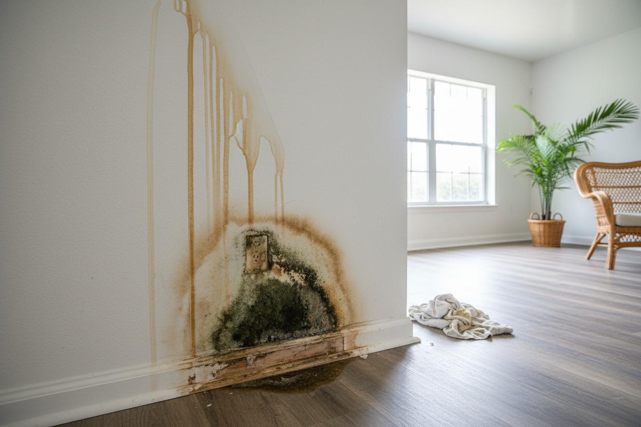 Wall water intrusion repair Naples Florida residential home